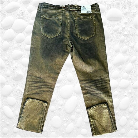 STUNNING JOE FRESH Black/Gold Coated Metallic Slim Jeans - Size 30" - Picture 2 of 10